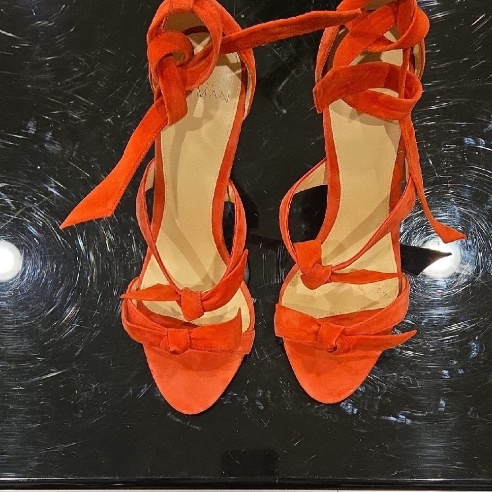 Alexandre Birman Vibrant Red Suede Heels